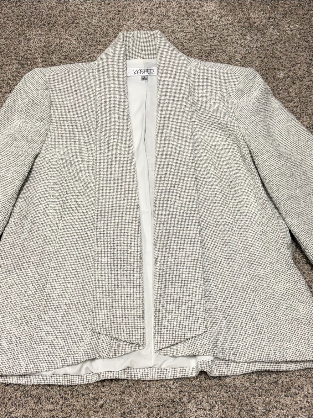 Kasper Women's Open-Front Textured Blazer in Light Gray